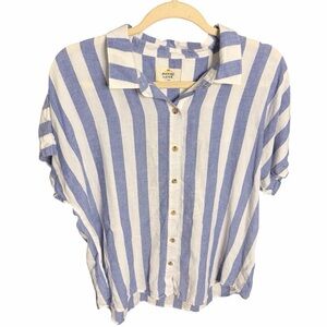 Marine Layer Blue and White Striped Shirt